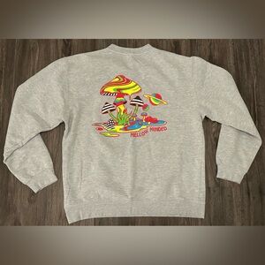 Men’s Mellow Mushroom Minded Pizza Grey Fleece Employee Sweatshirt - Size Large